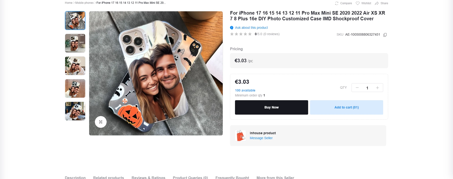 Imported product live on the storefront with working buy buttons